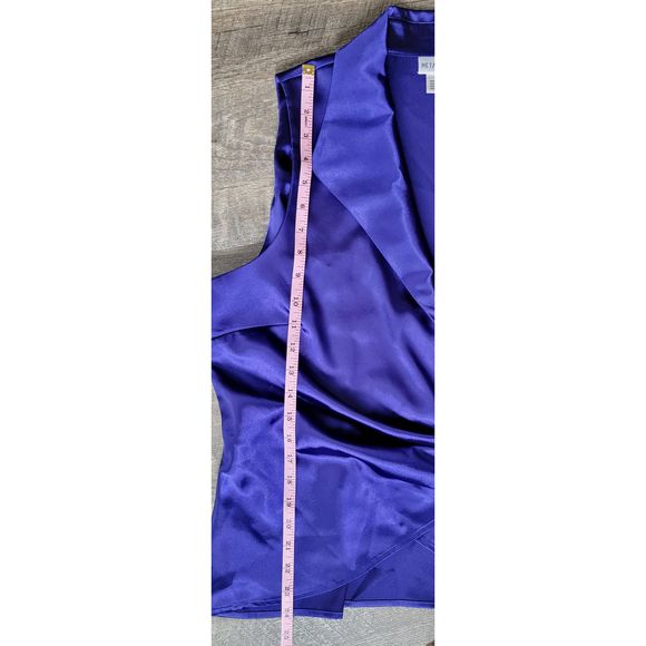 Metaphor Top Wrap Style Blouse Women's XL Purple Sleeveless Plunging Surplice Ne - Picture 9 of 13